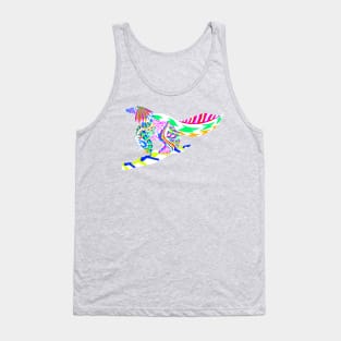 blue winged velociraptor the bird dinosaur ecopop Tank Top